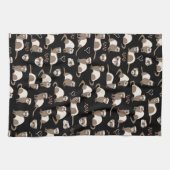 Liebe Ferrets - Schwarz Geschirrtuch (Horizontal)