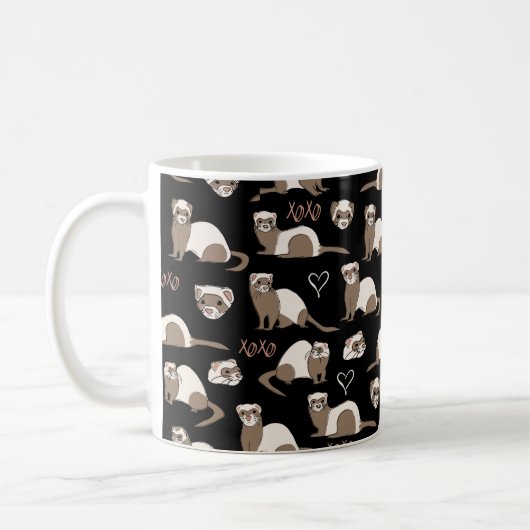 Liebe Ferrets - Schwarz Kaffeetasse (Links)