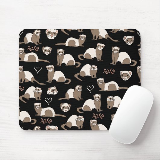 Liebe Ferrets - Schwarz Mousepad (Mit Mouse)