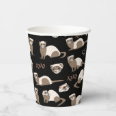 Liebe Ferrets - Schwarz Pappbecher (Rückseite)