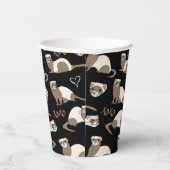 Liebe Ferrets - Schwarz Pappbecher (Rechts)