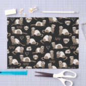 Liebe Ferrets - Schwarz Seidenpapier (Handwerk)