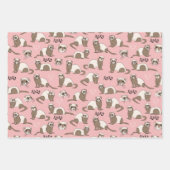 Liebe Ferrets - Schwarzes Rosa Geschenkpapier Set (Vorderseite 3)