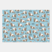 Liebe Ferrets - Schwarzes Rosa Geschenkpapier Set (Vorderseite 2)