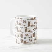 Liebe Ferrets - Tasse des weißen Kaffees (Vorderseite Links)