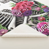 Liebe Feurfarbene Blumenskelette Sherpadecke (3/4)