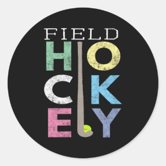 Liebe Field Hockey Fun Produkt Runder Aufkleber
