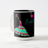 Liebe-Fiestas Tasse, Flamenco-Tänzer, bunt Zweifarbige Tasse (Vorderseite Links)