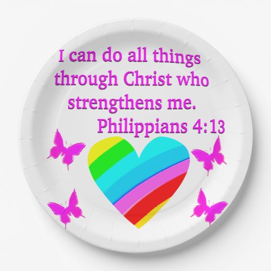LIEBE FILMPHILIPPIANS 4:13 DESIGN PAPPTELLER (Vorderseite)
