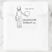 Liebe finden unter CrustaceanSingles.com (Aufklebe Quadratischer Aufkleber (Tasche)