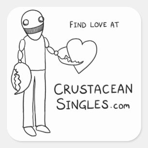 Liebe finden unter CrustaceanSingles.com (Aufklebe Quadratischer Aufkleber