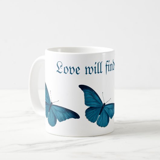 Liebe findet Weg Kaffee Tasse (Vorderseite Links)