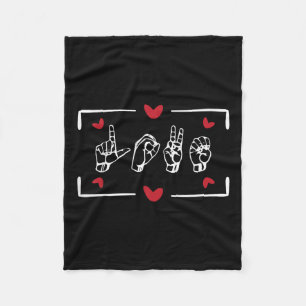 Liebe Finger Sign Language Asl Valentinstag Gesche Fleecedecke