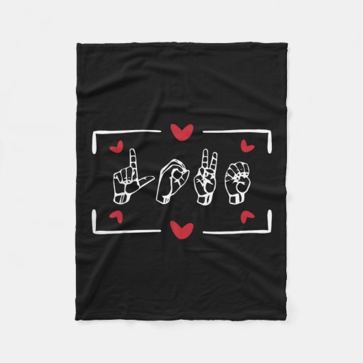 Liebe Finger Sign Language Asl Valentinstag Gesche Fleecedecke (Vorderseite)