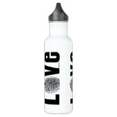 Liebe Fingerprint Schwarz/Weiß Edelstahlflasche (Links)