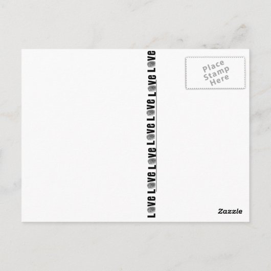 Liebe Fingerprint Schwarz/Weiß Postkarte (Rückseite)