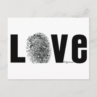 Liebe Fingerprint Schwarz/Weiß Postkarte