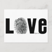 Liebe Fingerprint Schwarz/Weiß Postkarte (Vorderseite)