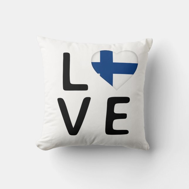 Liebe - Finnische Flagge Kissen (Vorderseite)