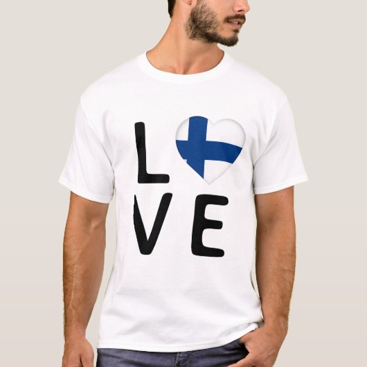 Liebe - Finnische Flagge T-Shirt (Vorderseite)