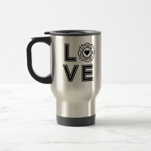LIEBE Firefighter-Tasse/Tumbler Reisebecher (Links)