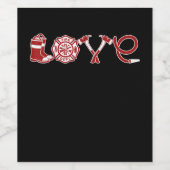 Liebe Firefighter-Valentinstag | Ehefrau des Feuer Weinetikett (Einzelnes Label)