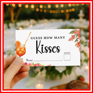 Liebe First Spritz Guess Wie viele Kisses Bridal Begleitkarte