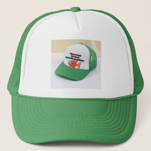 Liebe Fisch Fische Angst mich Menschen Männer hat Truckerkappe (Vorderseite)