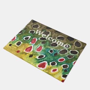 Liebe Fischerei Braune Forellenhaut Fußmatte