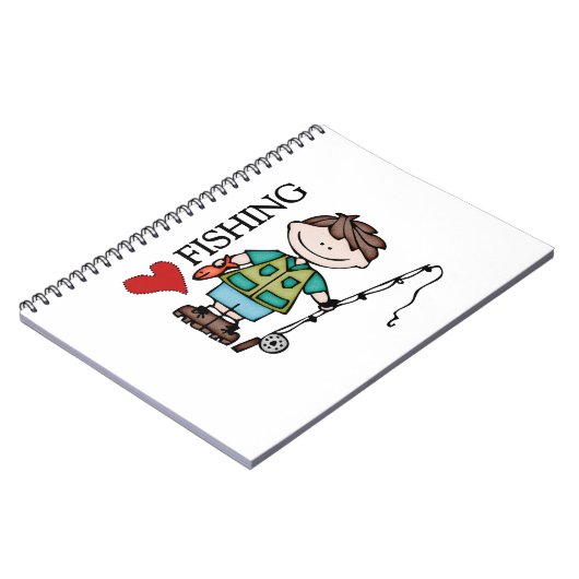 Liebe-Fischerei des Brown-Haar-Jungen-I Notizblock (Linke Seite)