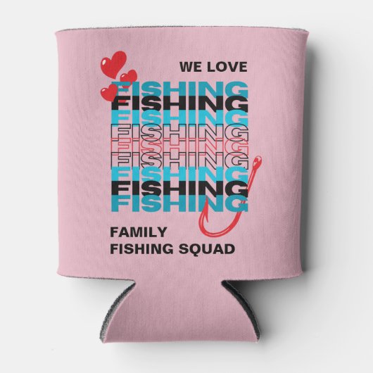 Liebe FISCHEREIteam Kneipe Pink Dosenkühler (Vorderseite)