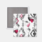 Liebe, Fischernetz, Patchwork Magnet (Vorderseite/Rückseite)