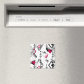 Liebe, Fischernetz, Patchwork Magnet (In Situ (Geschirrspüler))