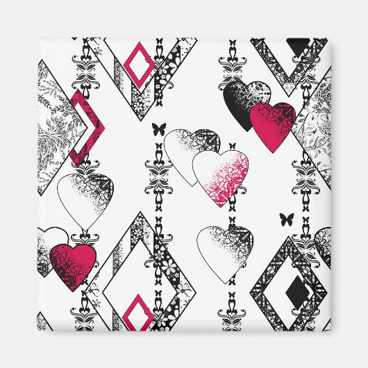 Liebe, Fischernetz, Patchwork Magnet (Vorne)