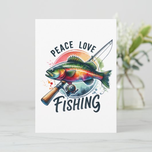 Liebe Fischfang Einladung (Stehend Vorderseite)