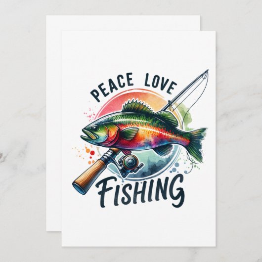 Liebe Fischfang Einladung (Vorne/Hinten)