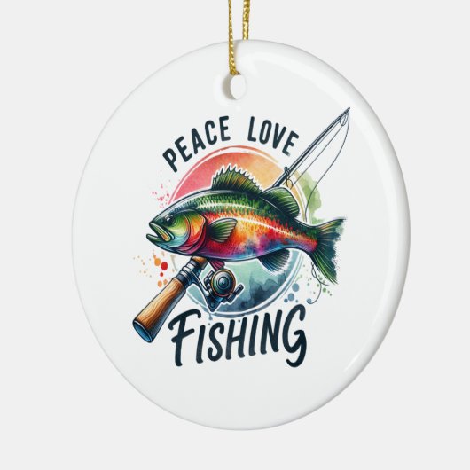 Liebe Fischfang Keramik Ornament (Links)