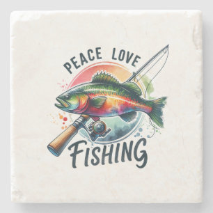 Liebe Fischfang Steinuntersetzer