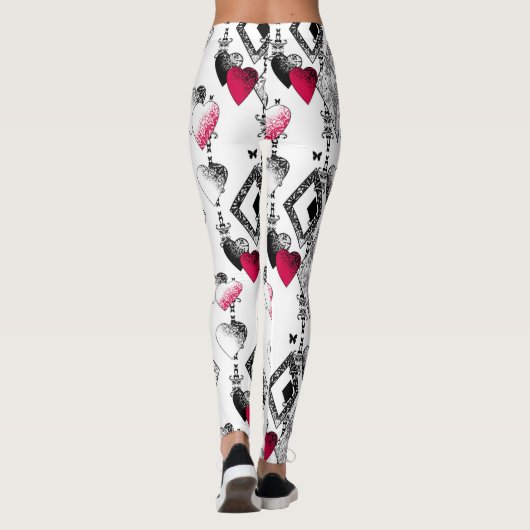Liebe, Fischnetz, Flickwerk Leggings (Rückseite)