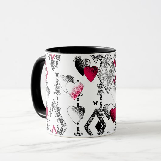 Liebe, Fischnetz, Flickwerk Tasse (Vorderseite Links)