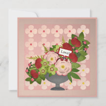 Liebe! Flache botanische Kunstkarte
