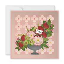 Liebe! Flache botanische Kunstkarte