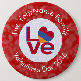 Liebe-Flag für Armenische Rote Buchstaben Personal Button