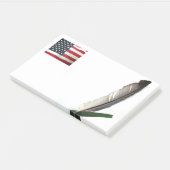 Liebe Flag und Feather Post-it® Notes, 10" x 6" Post-it Klebezettel (angewinkelt)