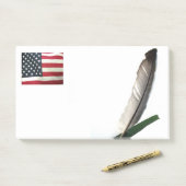 Liebe Flag und Feather Post-it® Notes, 10" x 6" Post-it Klebezettel (Auf Schreibtisch)