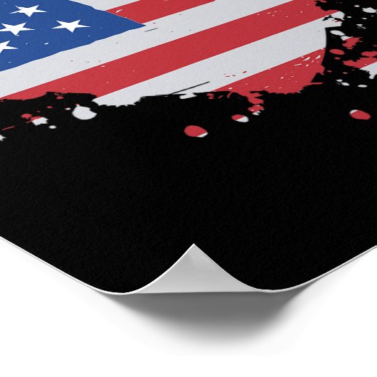 Liebe Flag USA Herz 4. Juli American Proud Gir Poster (Ecke)