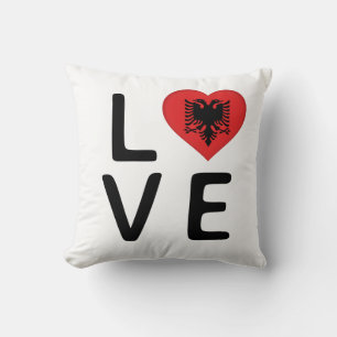 Liebe - Flagge Albaniens Kissen