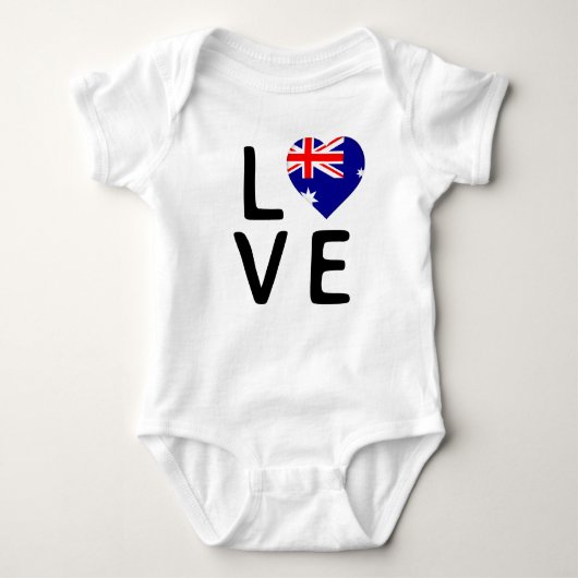 Liebe - Flagge Australiens Baby Strampler (Vorderseite)
