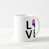 Liebe - Flagge Australiens Kaffeetasse (VorderseiteRechts)