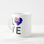 Liebe - Flagge Australiens Kaffeetasse (Vorderseite Links)